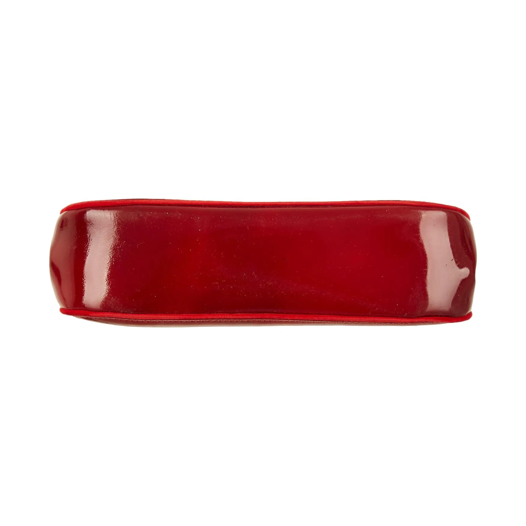 Gucci Red Bamboo Patent Top Handle Bag