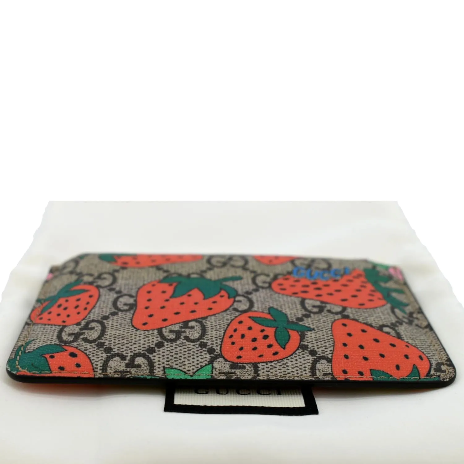 GUCCI Strawberry Printed Monogram Canvas Key Case Multicolor 573841