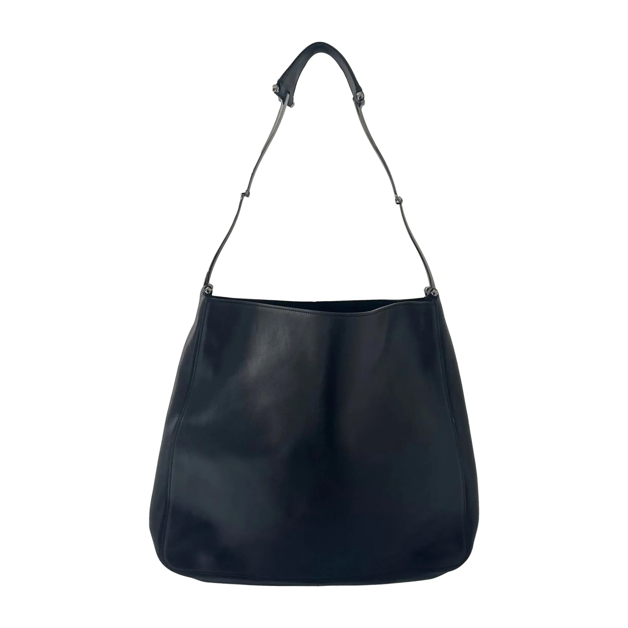 Gucci x Tom Ford Black Leather Horsebit Shoulder Bag