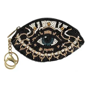 Hamsa Coin Purse/Key Fob - Black