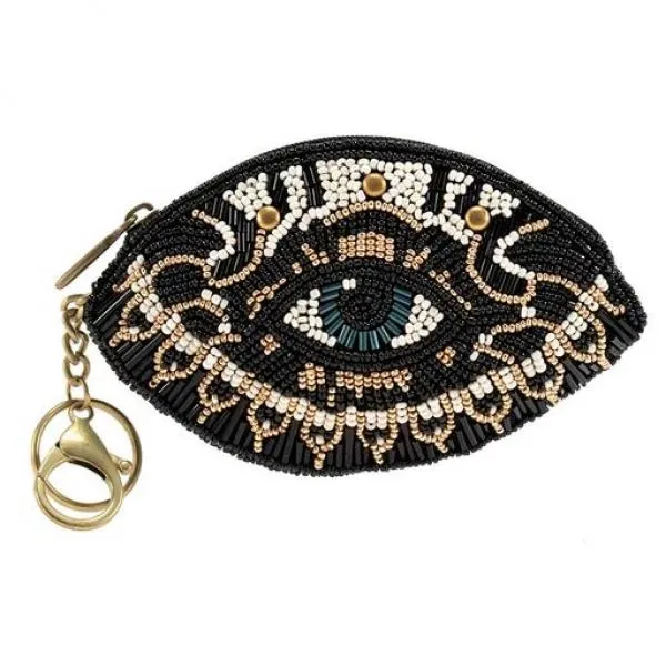 Hamsa Coin Purse/Key Fob - Black