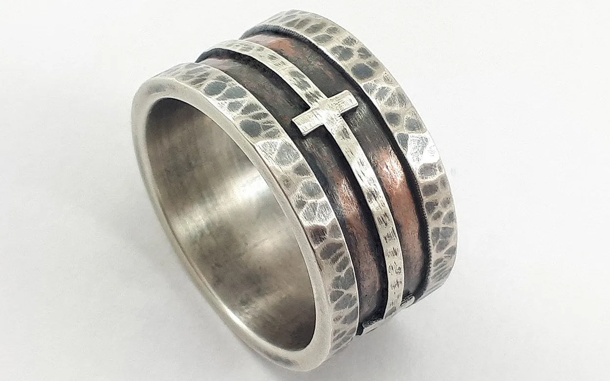 Handmade christian wedding band