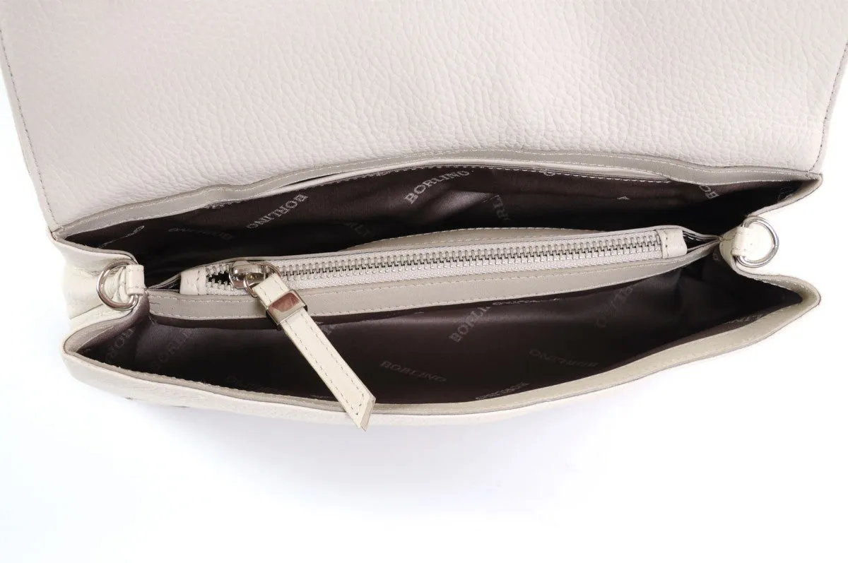 Handmade Italian Leather Clutch - Rimini - Luna White
