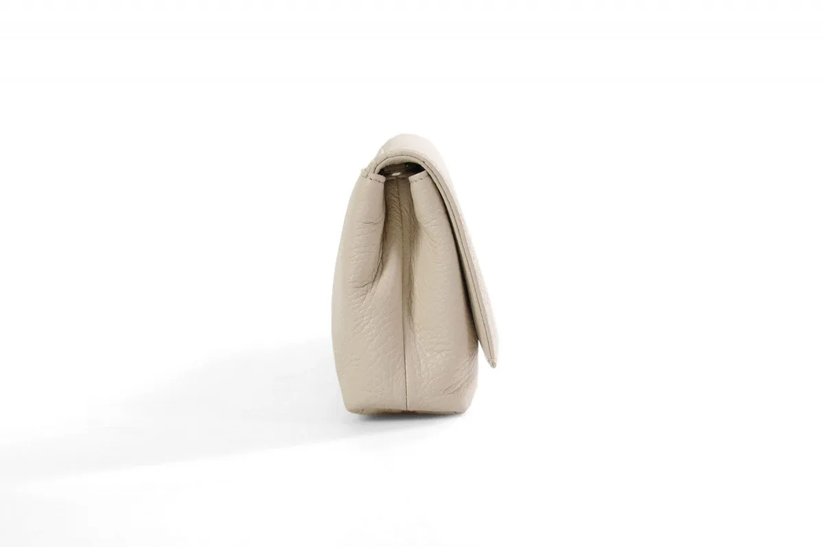 Handmade Italian Leather Clutch - Rimini - Luna White