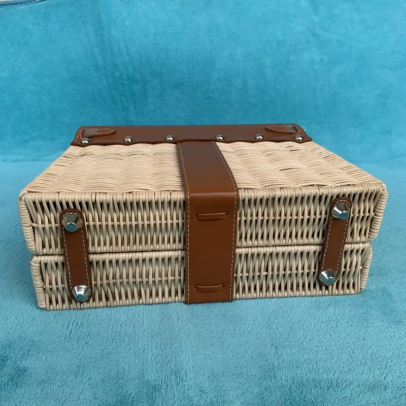 Handmade Rattan Straw Crossbody Bag
