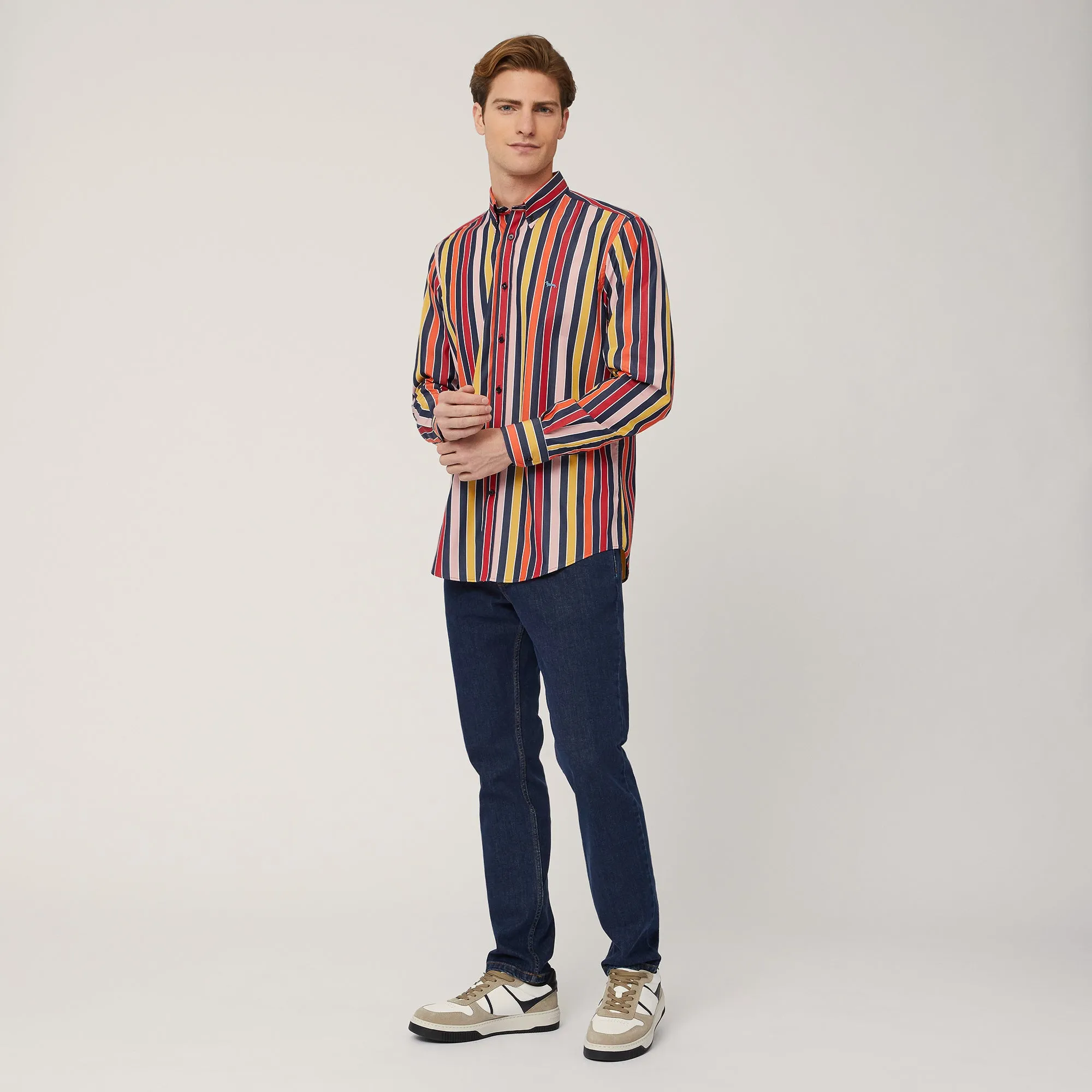 Harmont & Blaine Multicolor Stripe Shirt - Blue