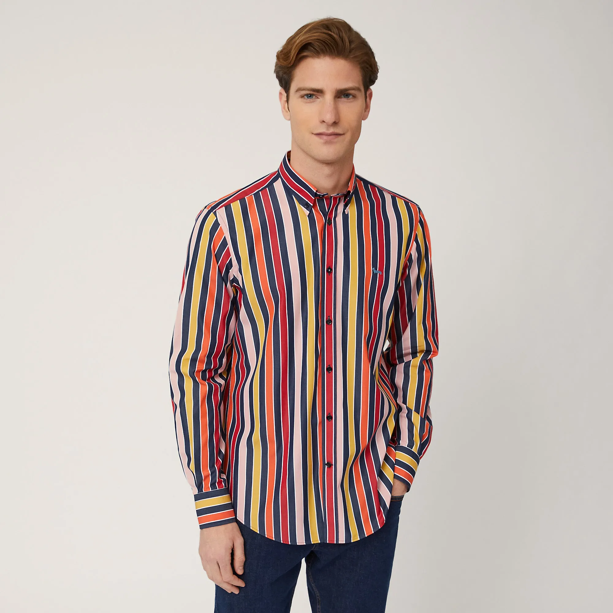 Harmont & Blaine Multicolor Stripe Shirt - Blue
