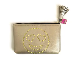 Heart-Eye Emoji Gold & Yellow Clutch