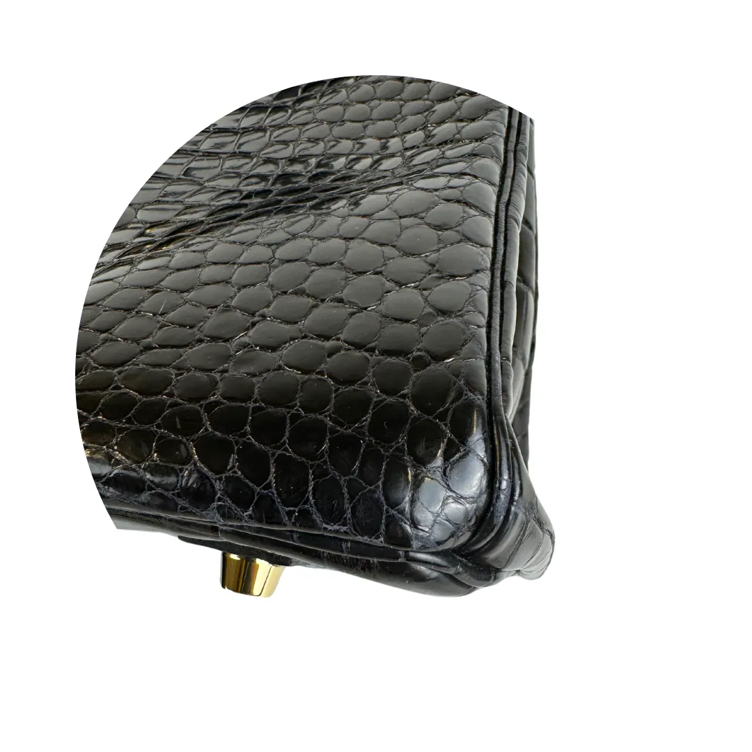 Hermès Shiny Crocodile Porosus Birkin 35 Noir