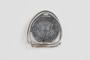 Hermès Sterling Stirrup Money Clip with Kennedy Half Dollar