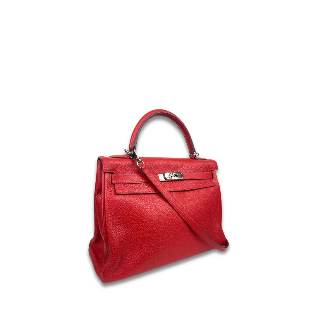 Hermès Togo Kelly Retourne 32 Rouge Casaque