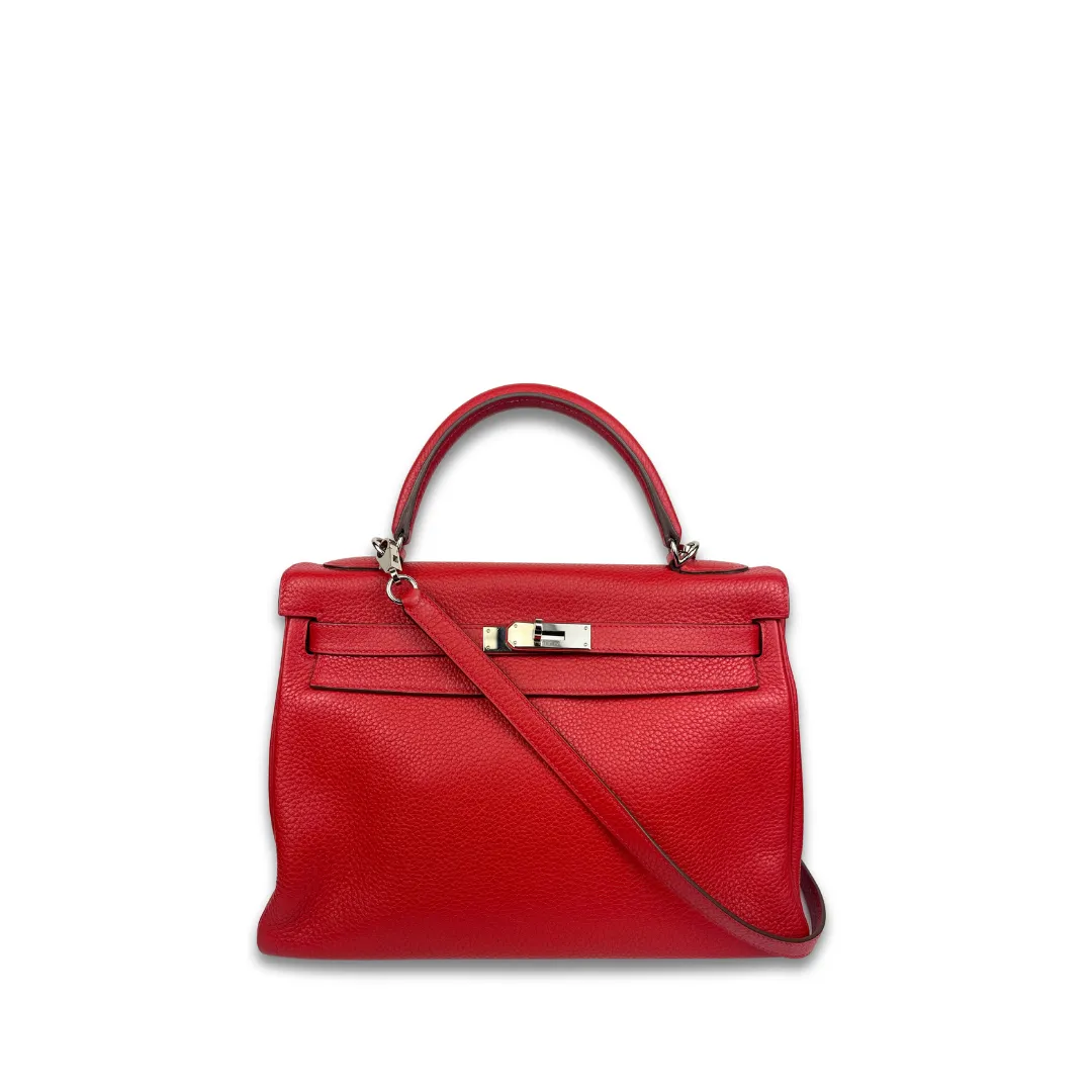 Hermès Togo Kelly Retourne 32 Rouge Casaque