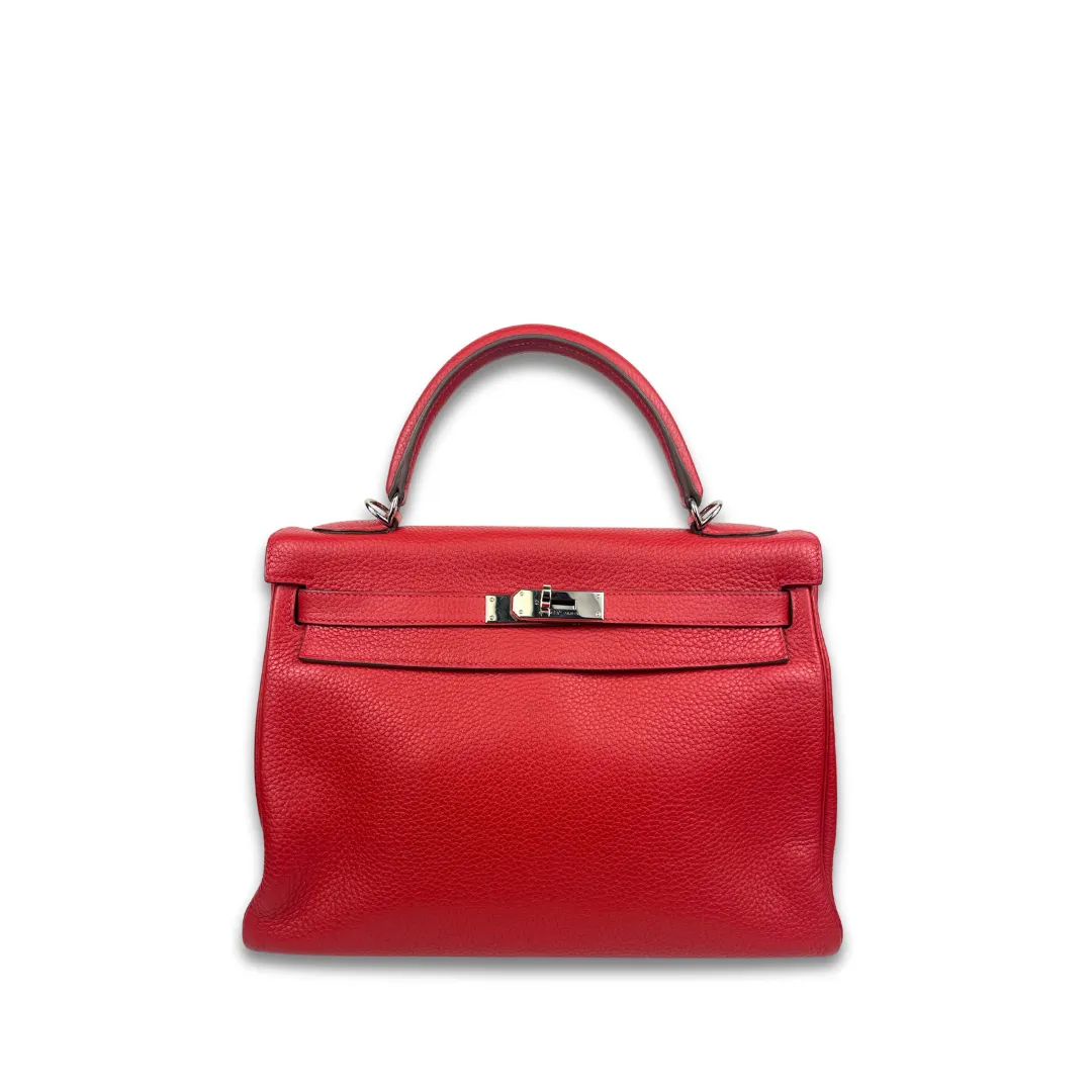 Hermès Togo Kelly Retourne 32 Rouge Casaque