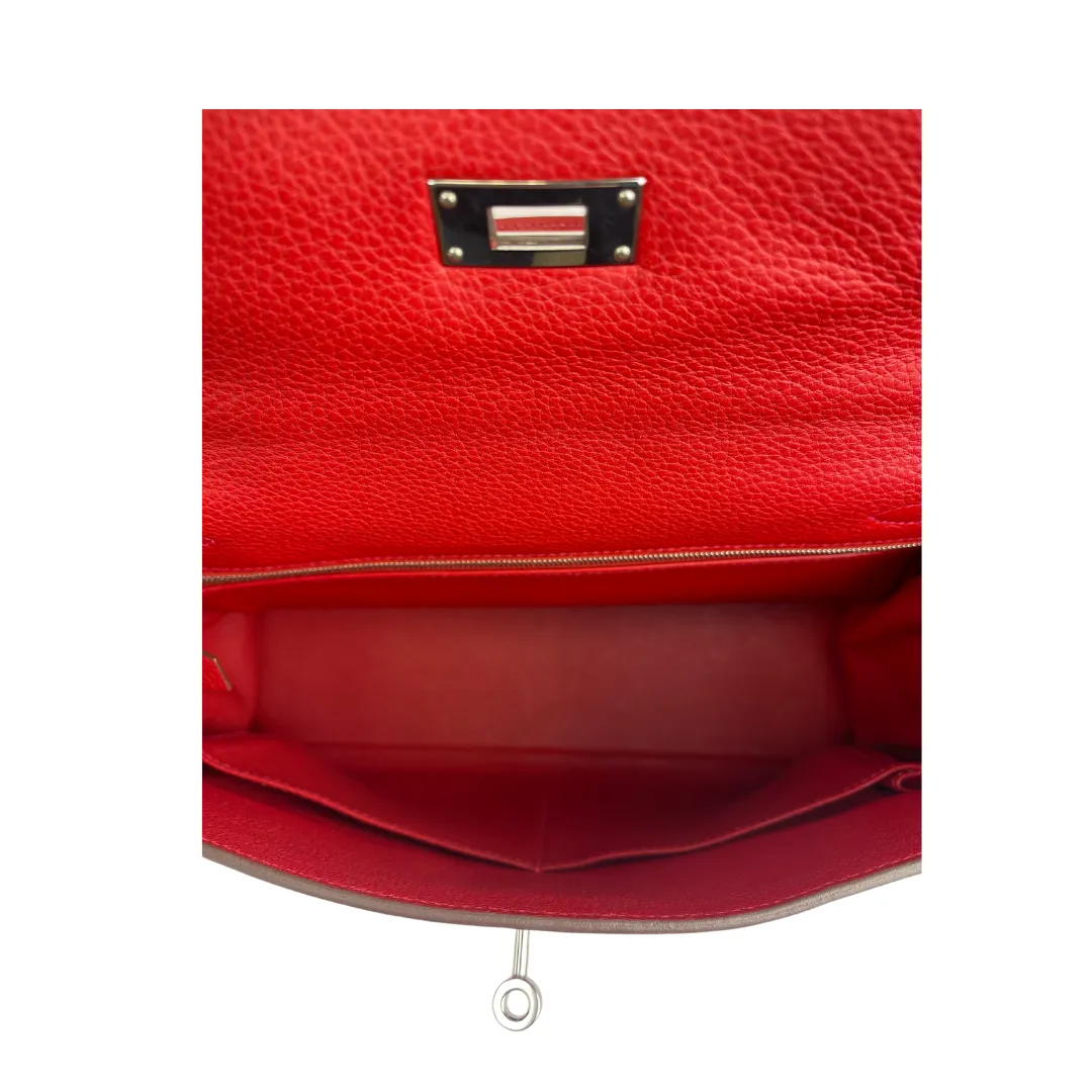 Hermès Togo Kelly Retourne 32 Rouge Casaque
