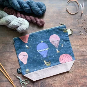 *Hot Air Balloons* Knitting Project Bag- Ready to Ship