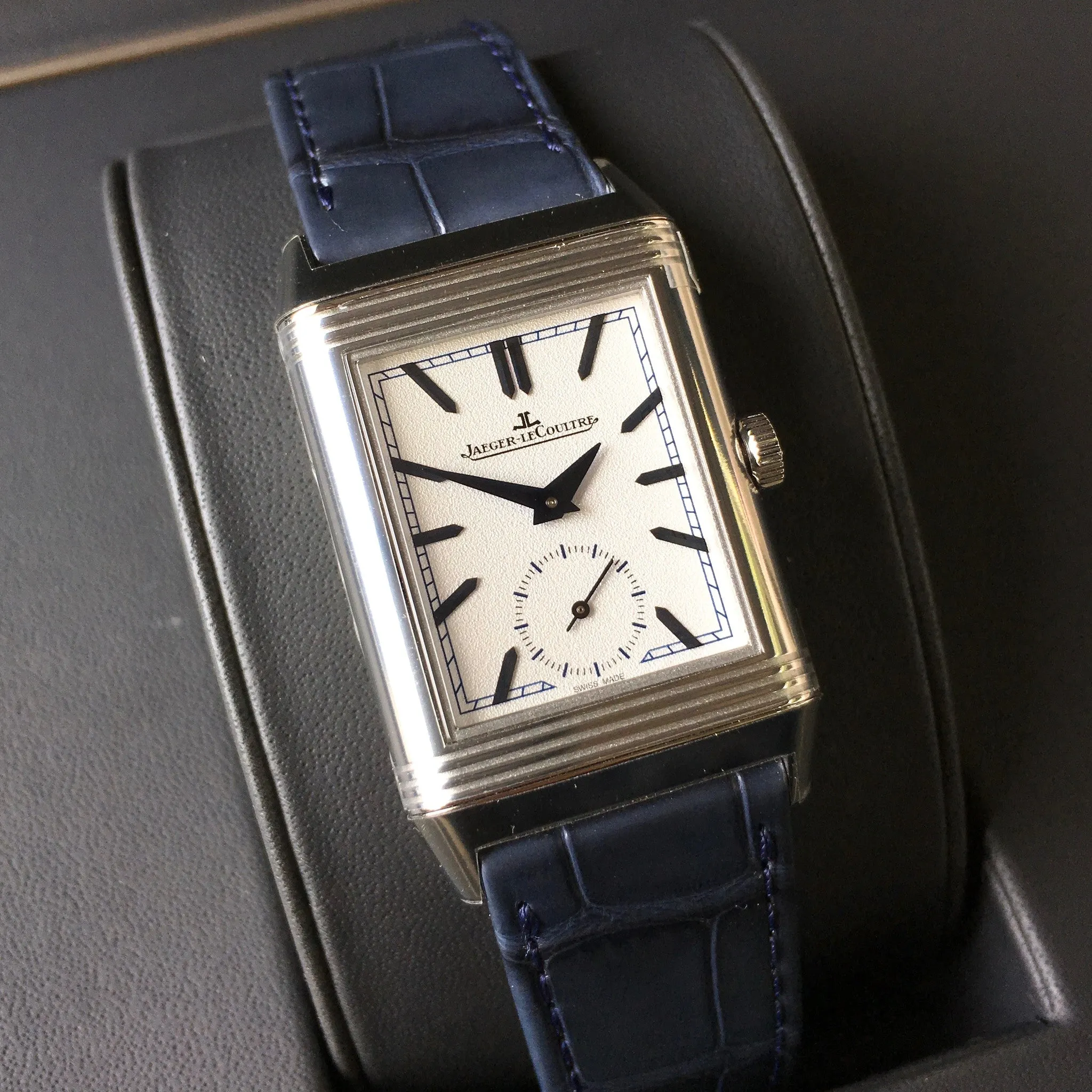 Jaeger LeCoultre Reverso Tribute Duoface Q3908420 Stainless Steel Anniversary Wristwatch
