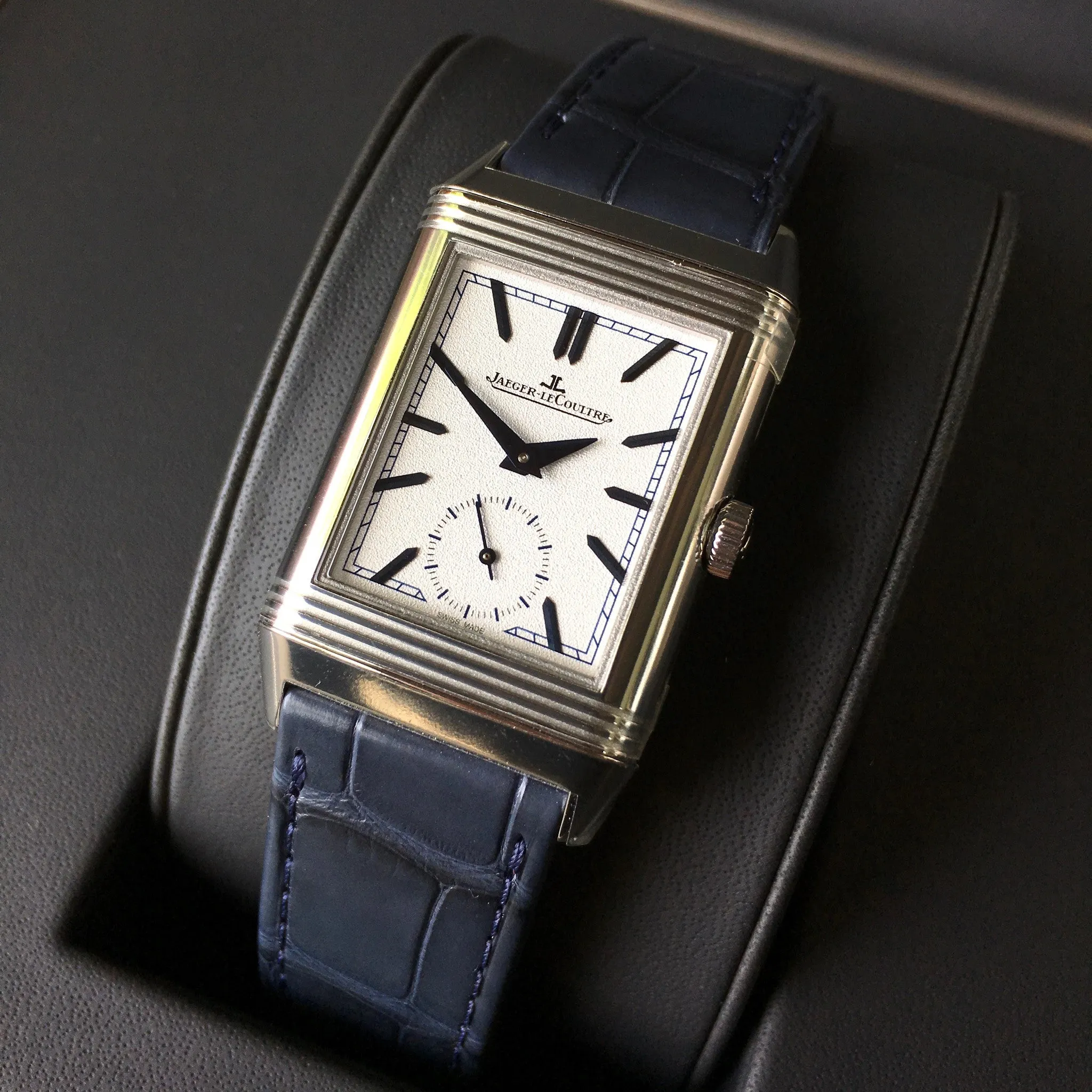 Jaeger LeCoultre Reverso Tribute Duoface Q3908420 Stainless Steel Anniversary Wristwatch