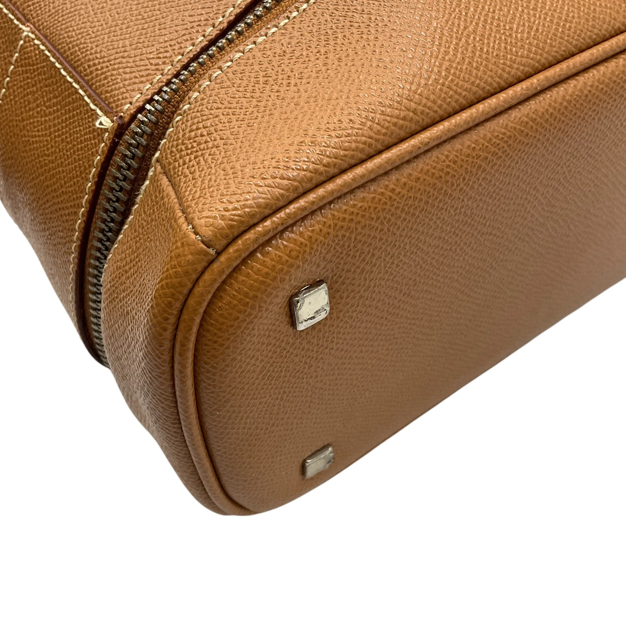 Jean Paul Gaultier Tan Pebbled Leather Double Top Handle Bag