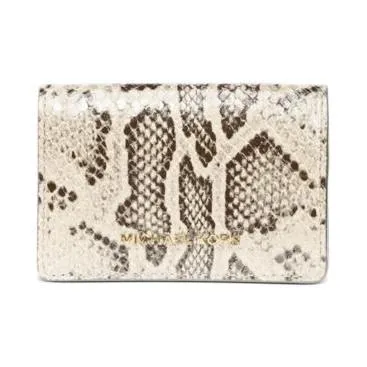 Jet Set Flap Card Case White/Brown
