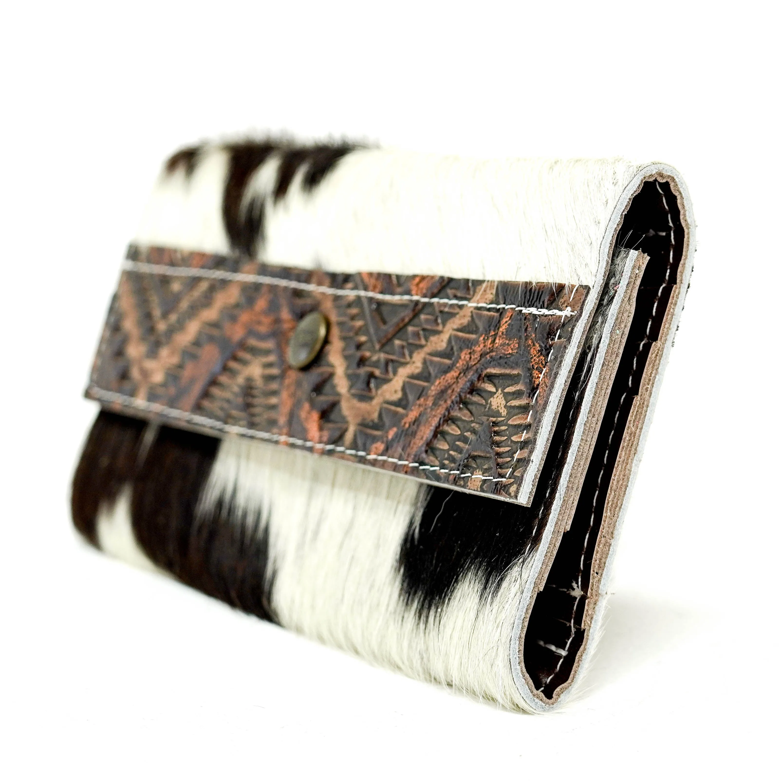 Kacey Wallet - Tricolor w/ Copper Penny Aztec