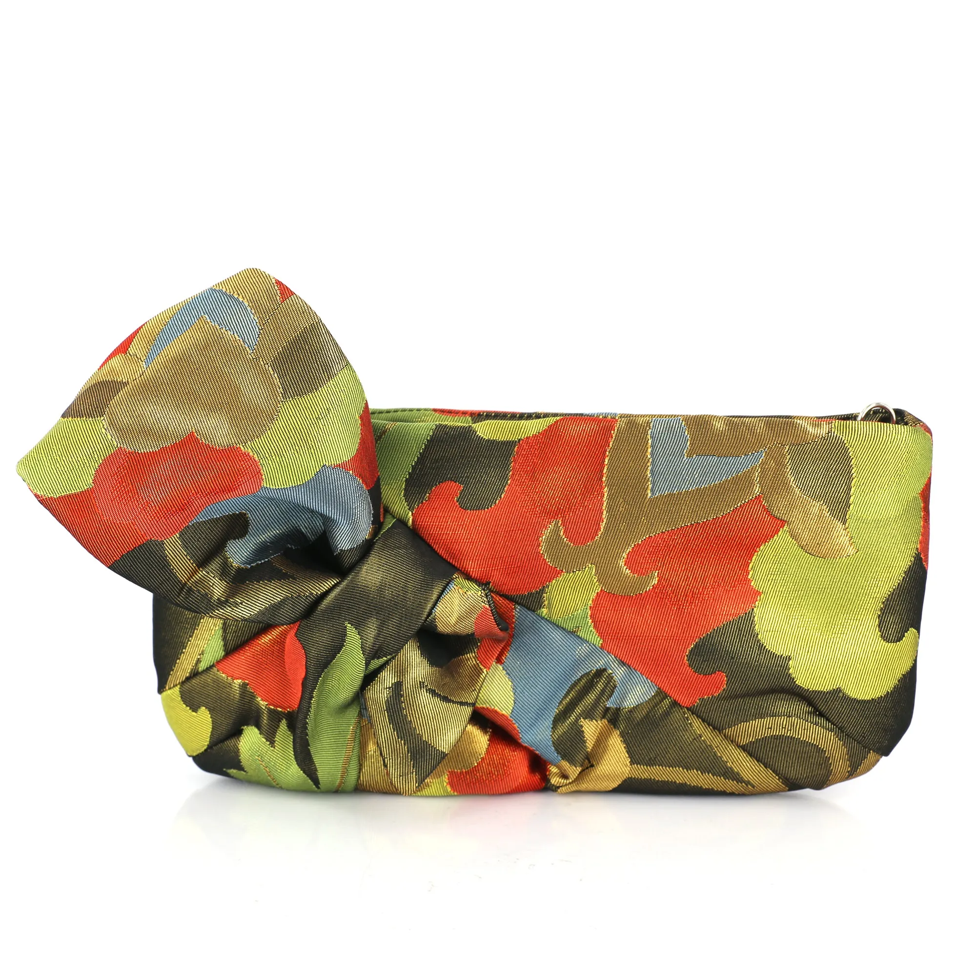Kimono Obi Bow Clutch Bag | Abstract Camellia | Upcycled from vintage Japanese Silk