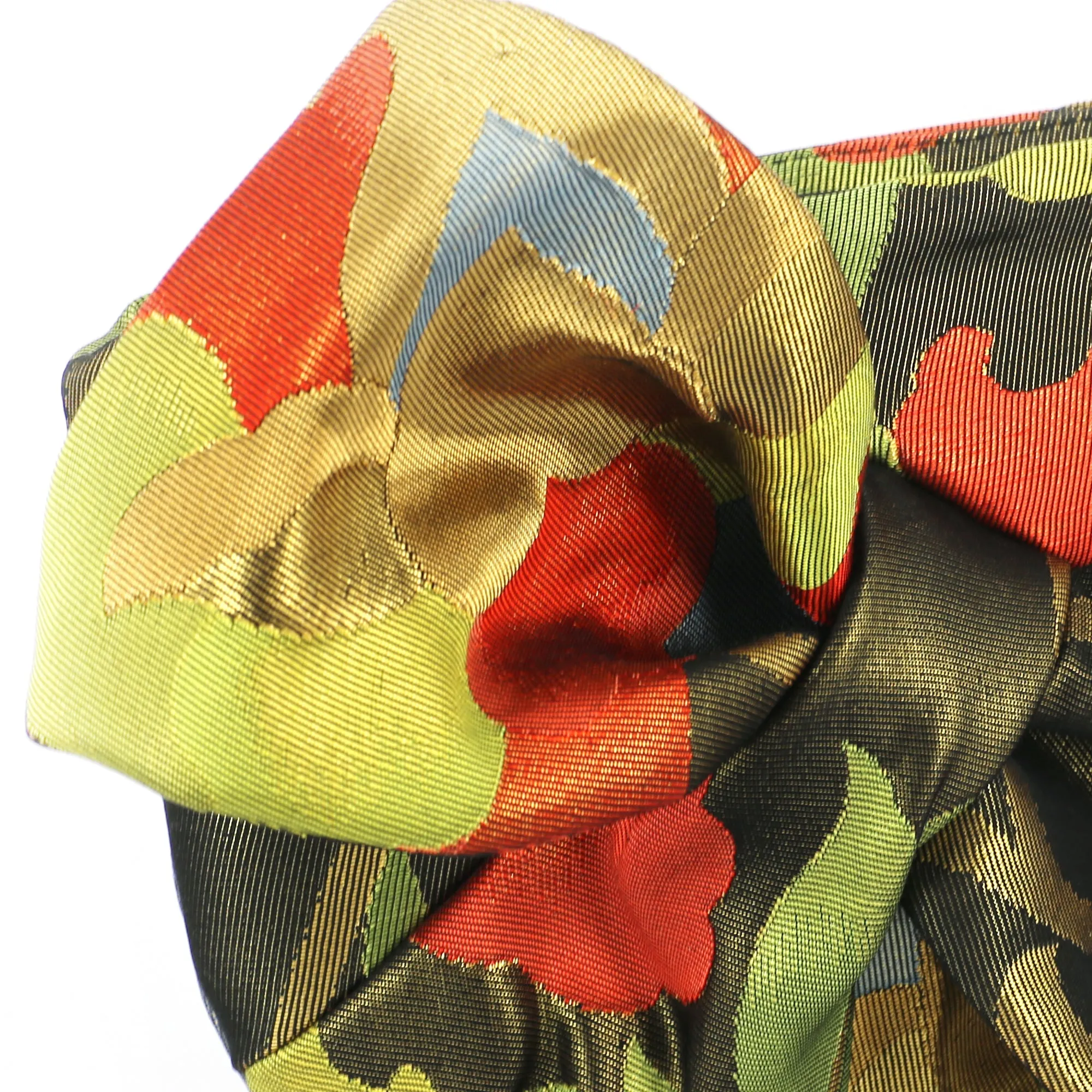 Kimono Obi Bow Clutch Bag | Abstract Camellia | Upcycled from vintage Japanese Silk