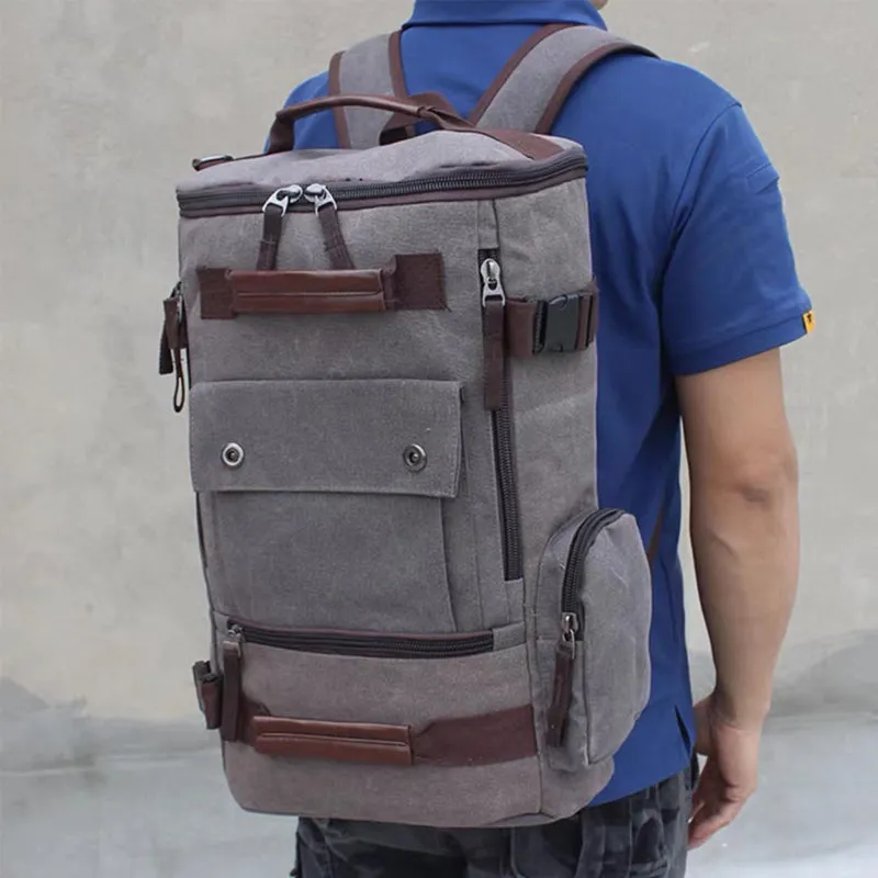 Large Vintage Canvas Backpack Travel Men's Backpack