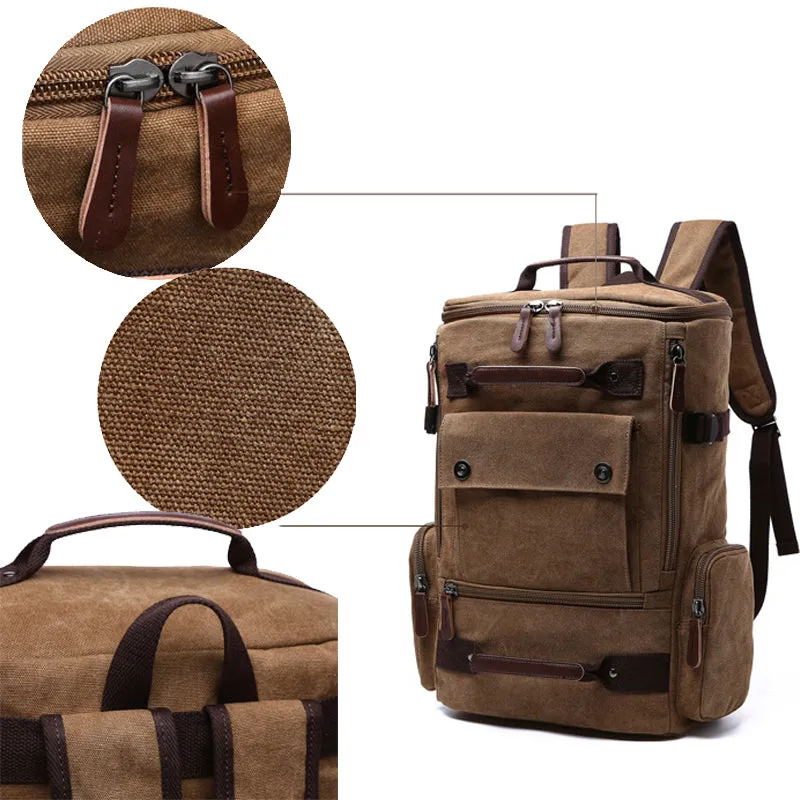 Large Vintage Canvas Backpack Travel Men's Backpack