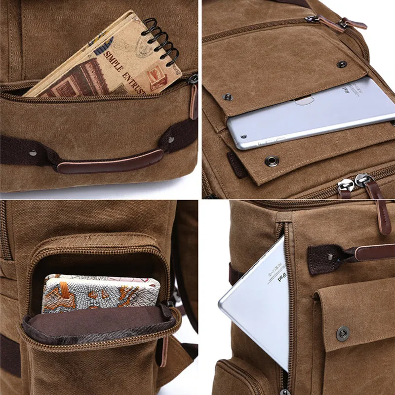 Large Vintage Canvas Backpack Travel Men's Backpack