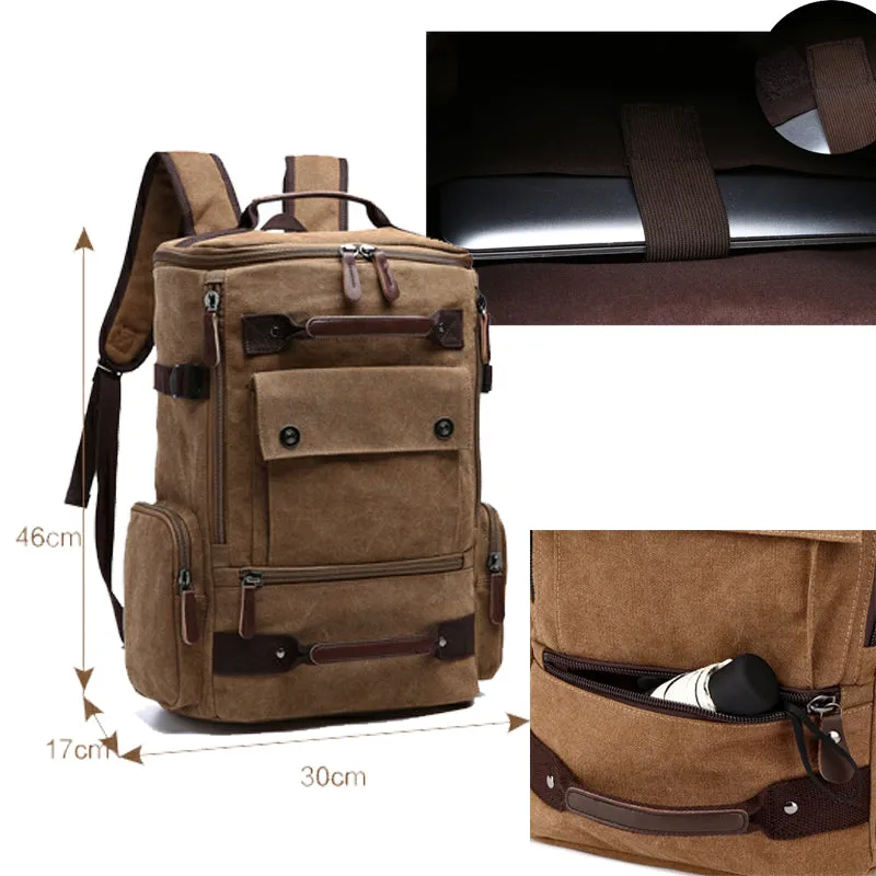 Large Vintage Canvas Backpack Travel Men's Backpack