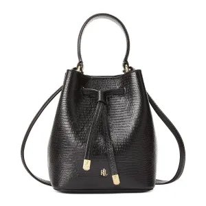 Lizard-Embossed Leather Micro Debby Bucket Bag