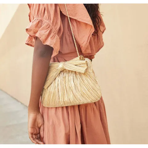 Loeffler Randall Rayne Gold Bow Clutch