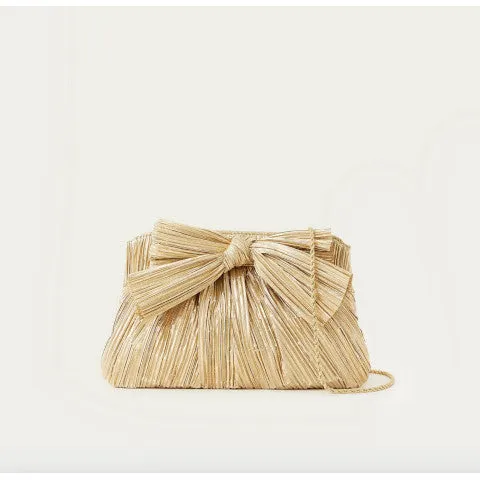 Loeffler Randall Rayne Gold Bow Clutch
