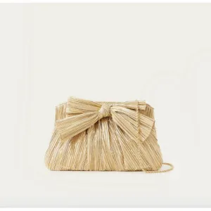 Loeffler Randall Rayne Gold Bow Clutch