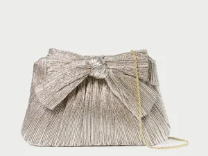 Loeffler Randall - Rayne Pleated Frame Clutch with Bow (Champagne)