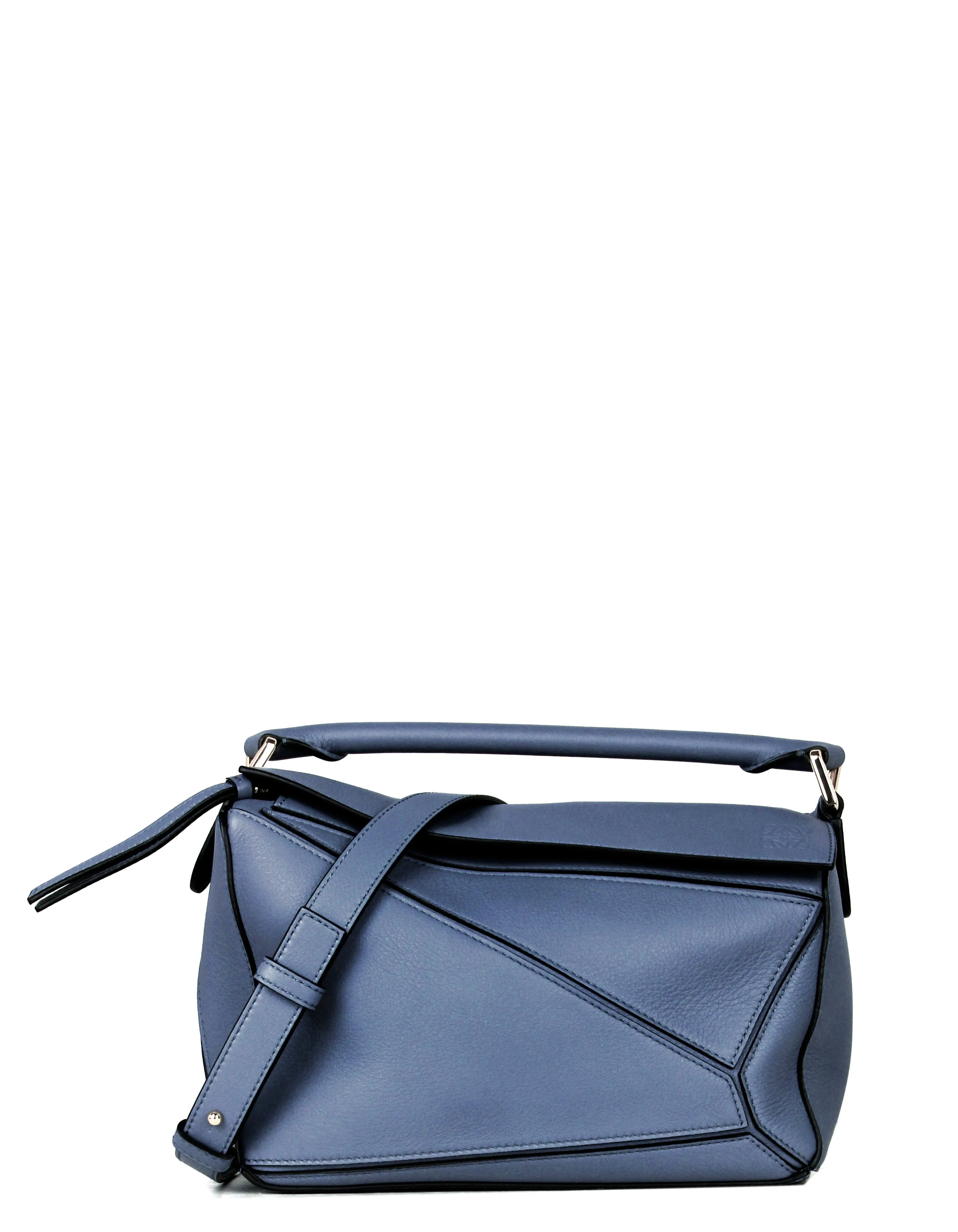 Loewe Atlantic Blue Leather Small Puzzle Bag