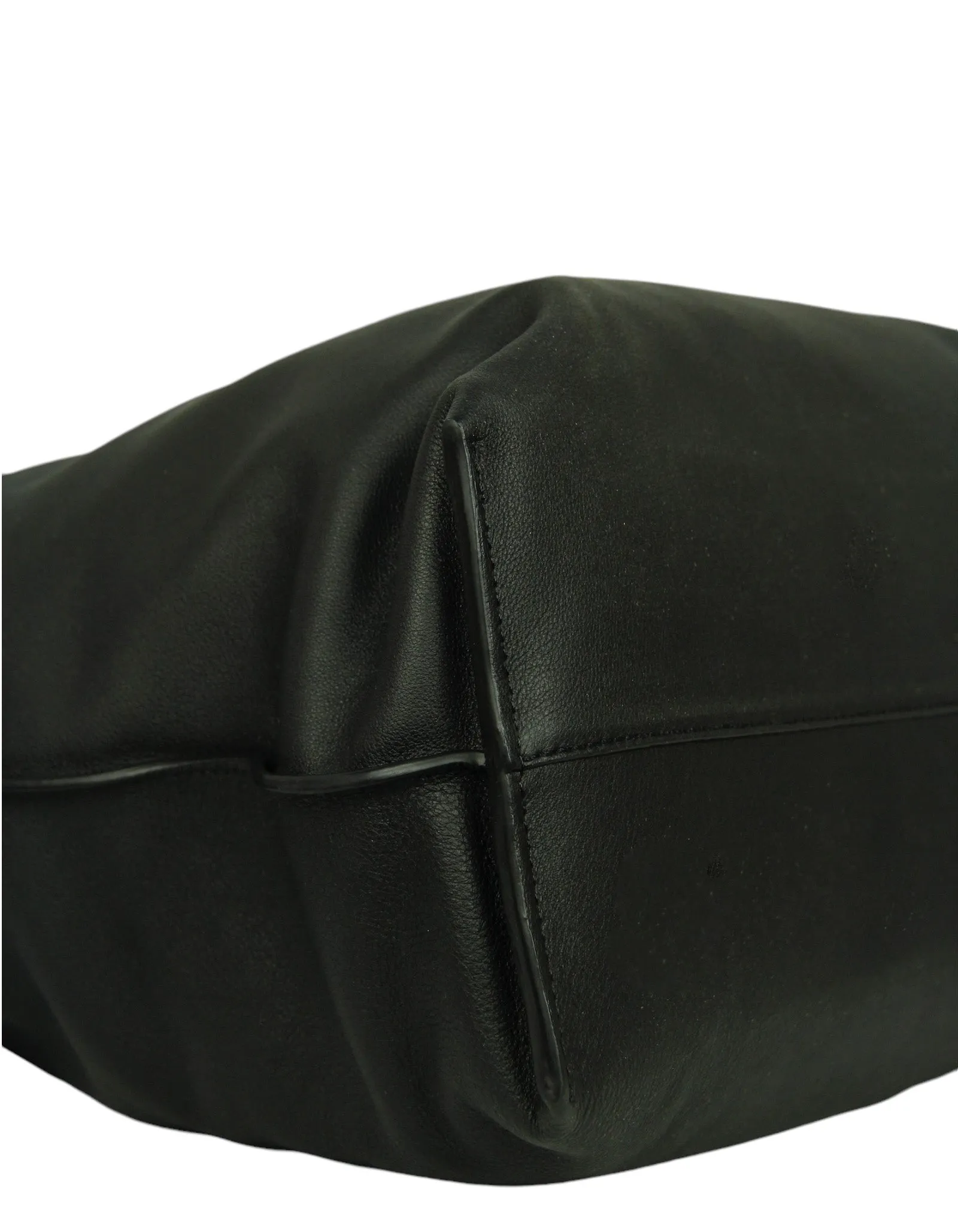 Loewe Black Calfskin Flamenco Large Clutch Tote Bag