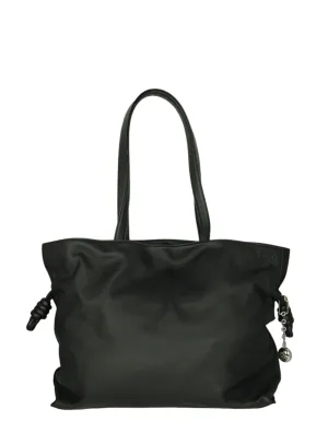Loewe Black Calfskin Flamenco Large Clutch Tote Bag