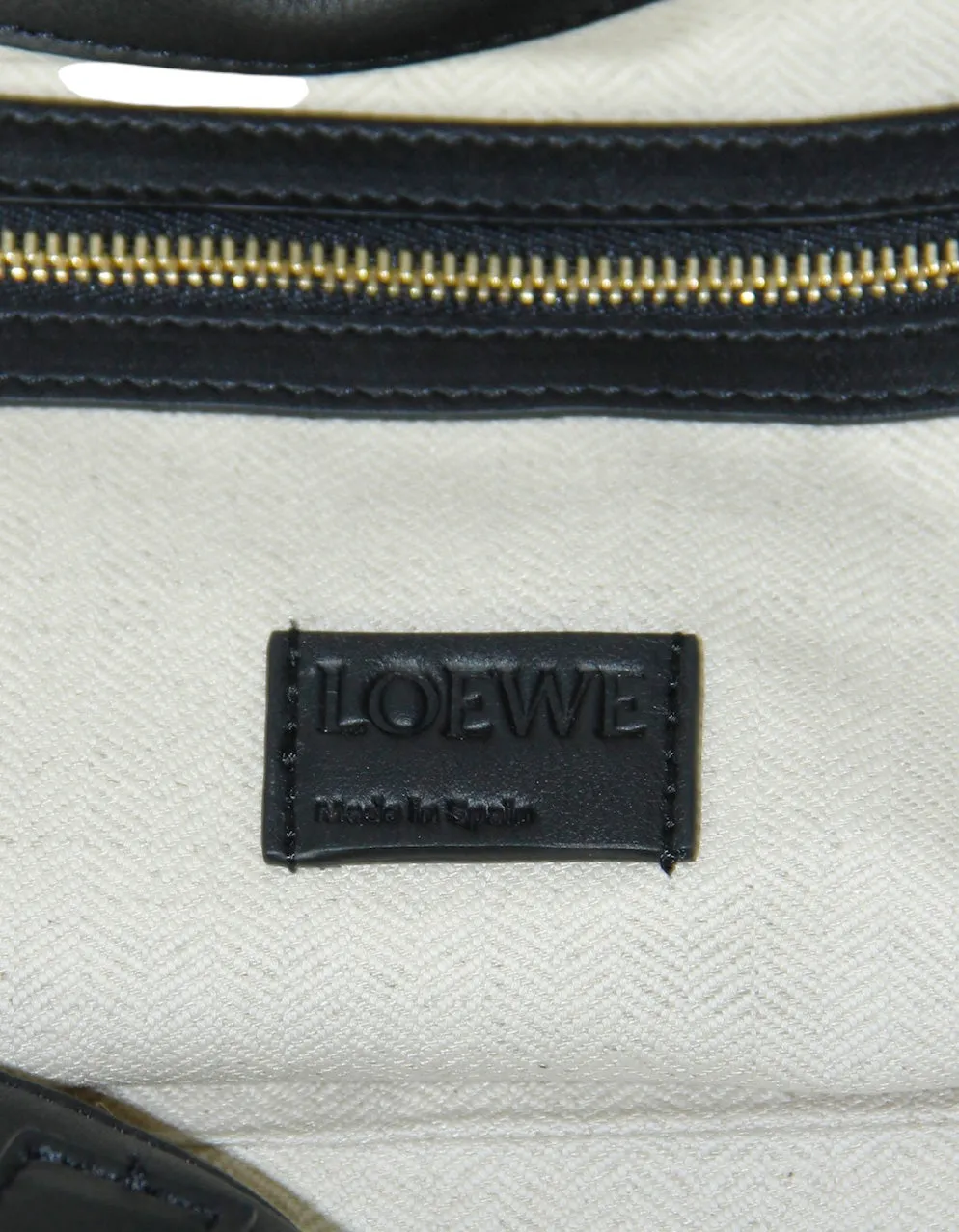 Loewe Black Calfskin Flamenco Large Clutch Tote Bag