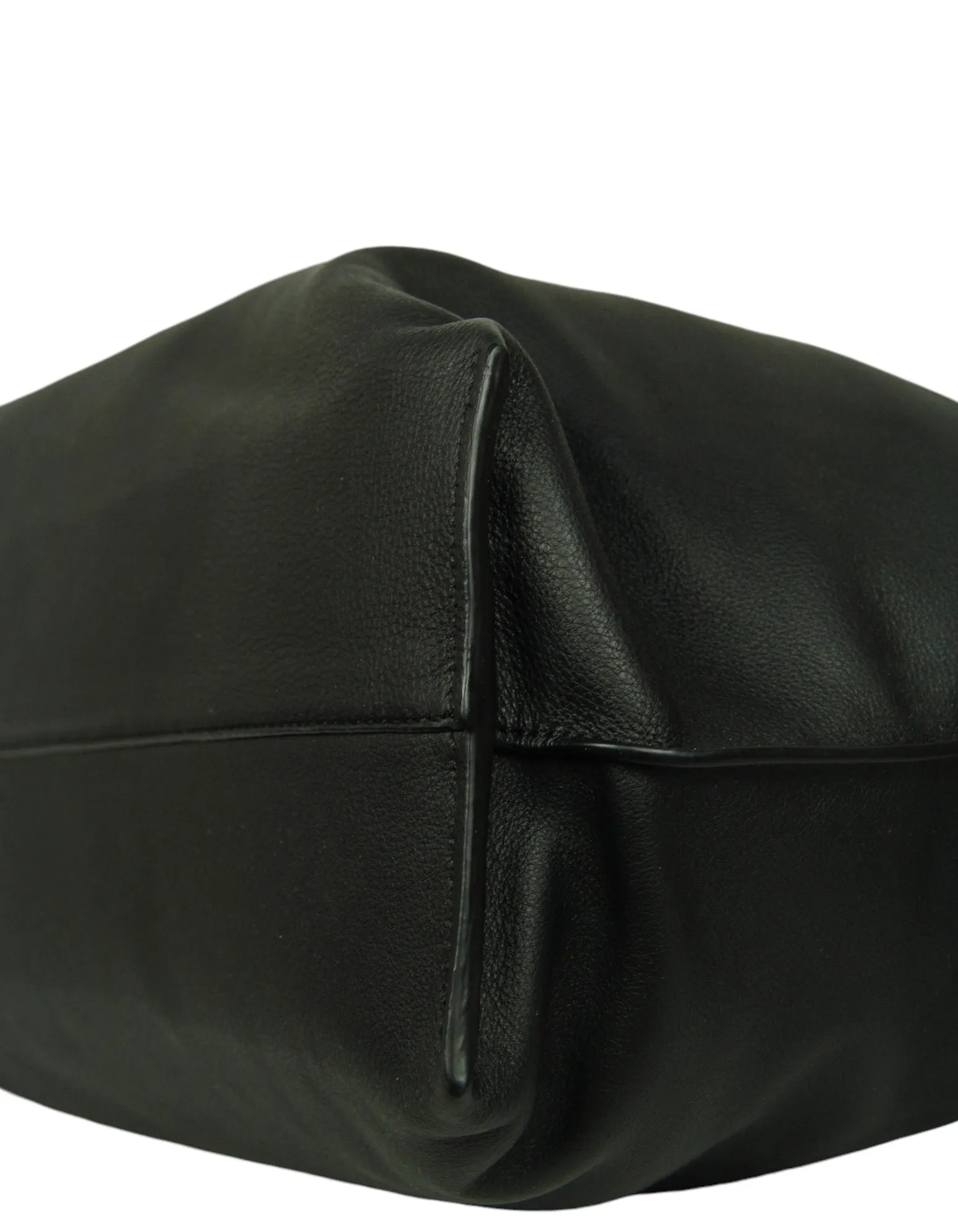 Loewe Black Calfskin Flamenco Large Clutch Tote Bag