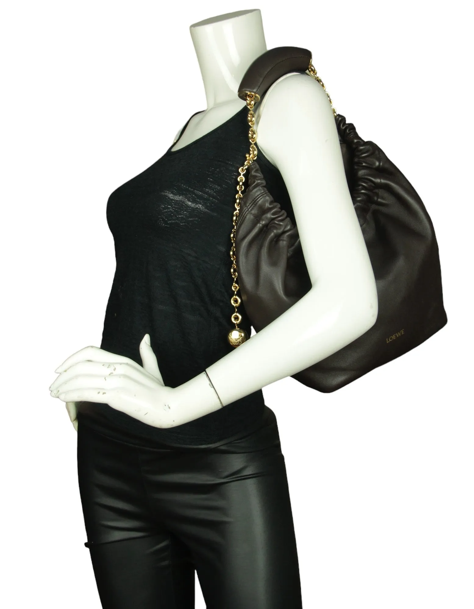 Loewe Brown Lambskin Small Squeeze Bag