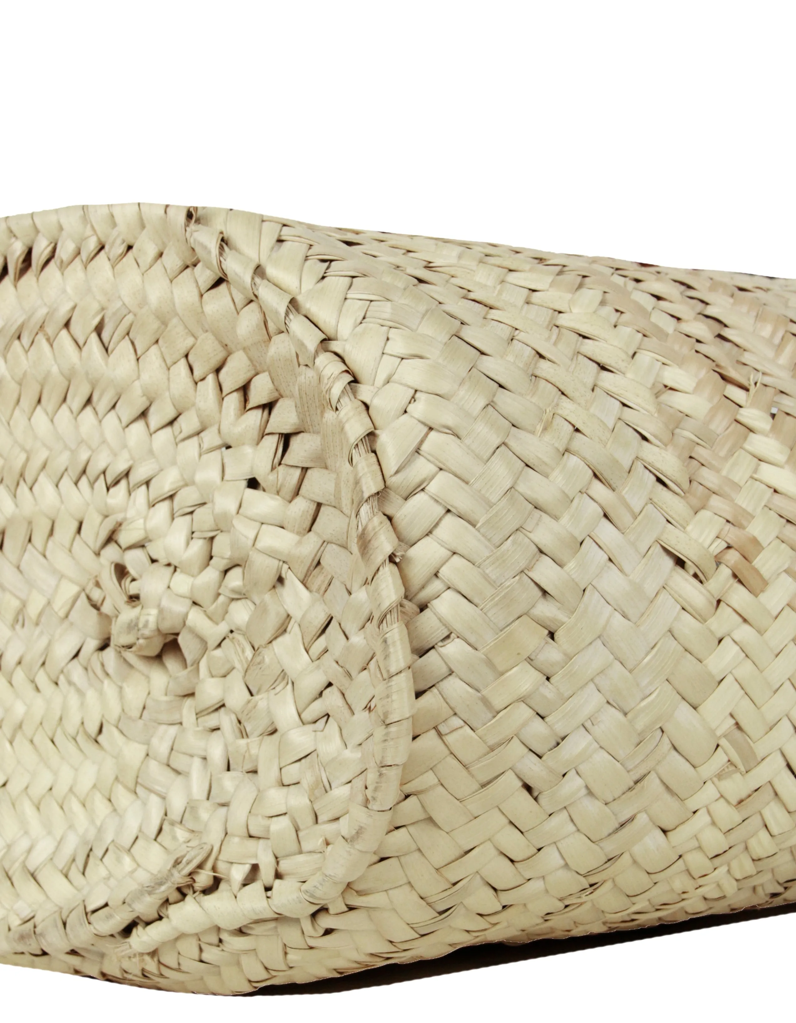 Loewe Natural/Orange Raffia Small Basket Tote Bag