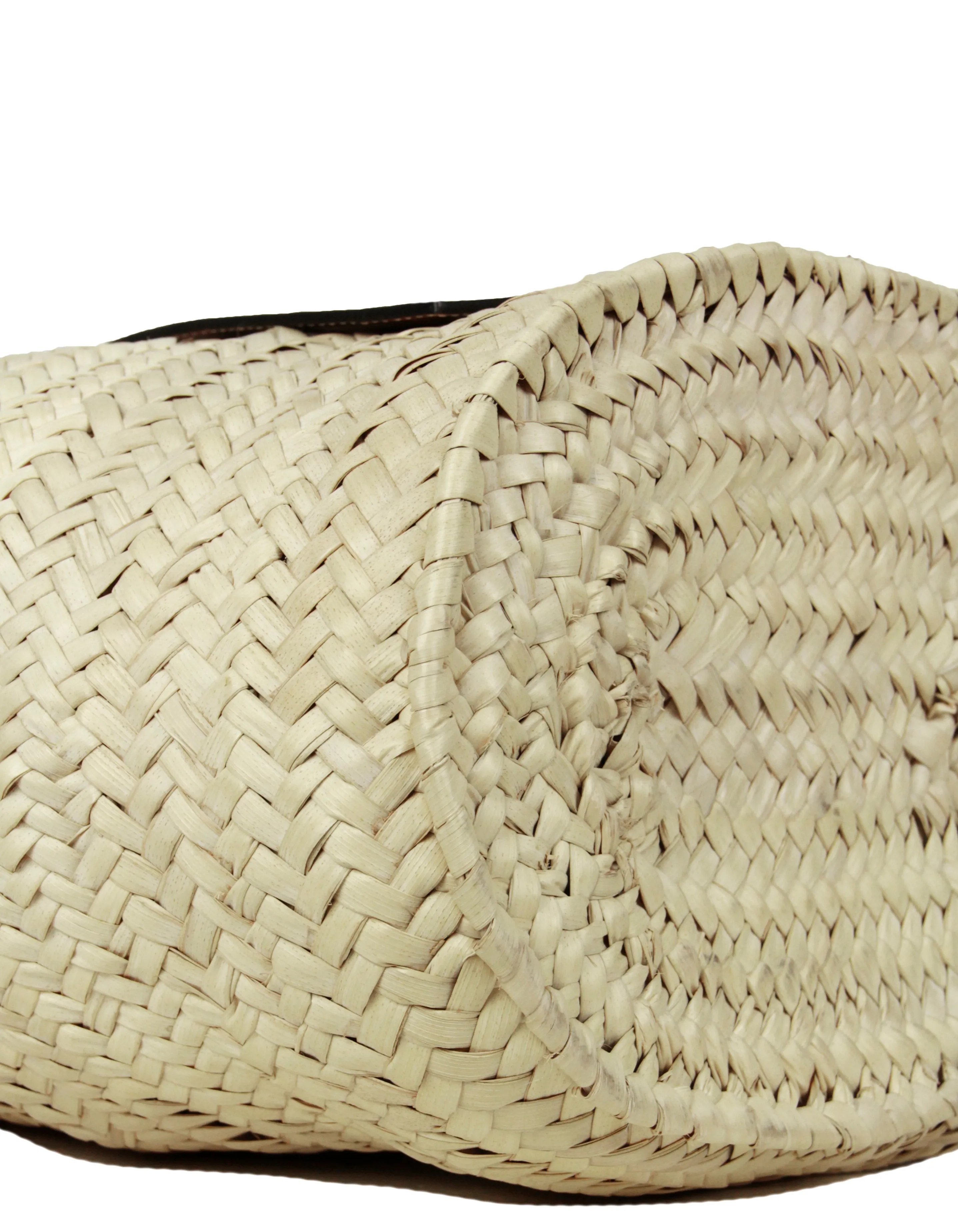 Loewe Natural/Orange Raffia Small Basket Tote Bag