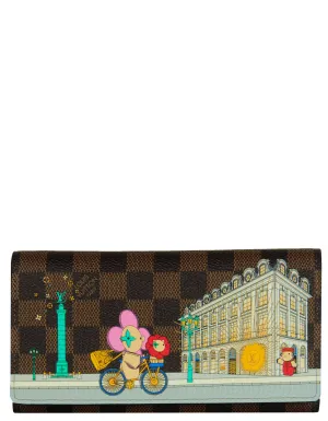 Louis Vuitton '22 Vivienne Holiday Animation Damier Ebene Sarah Wallet