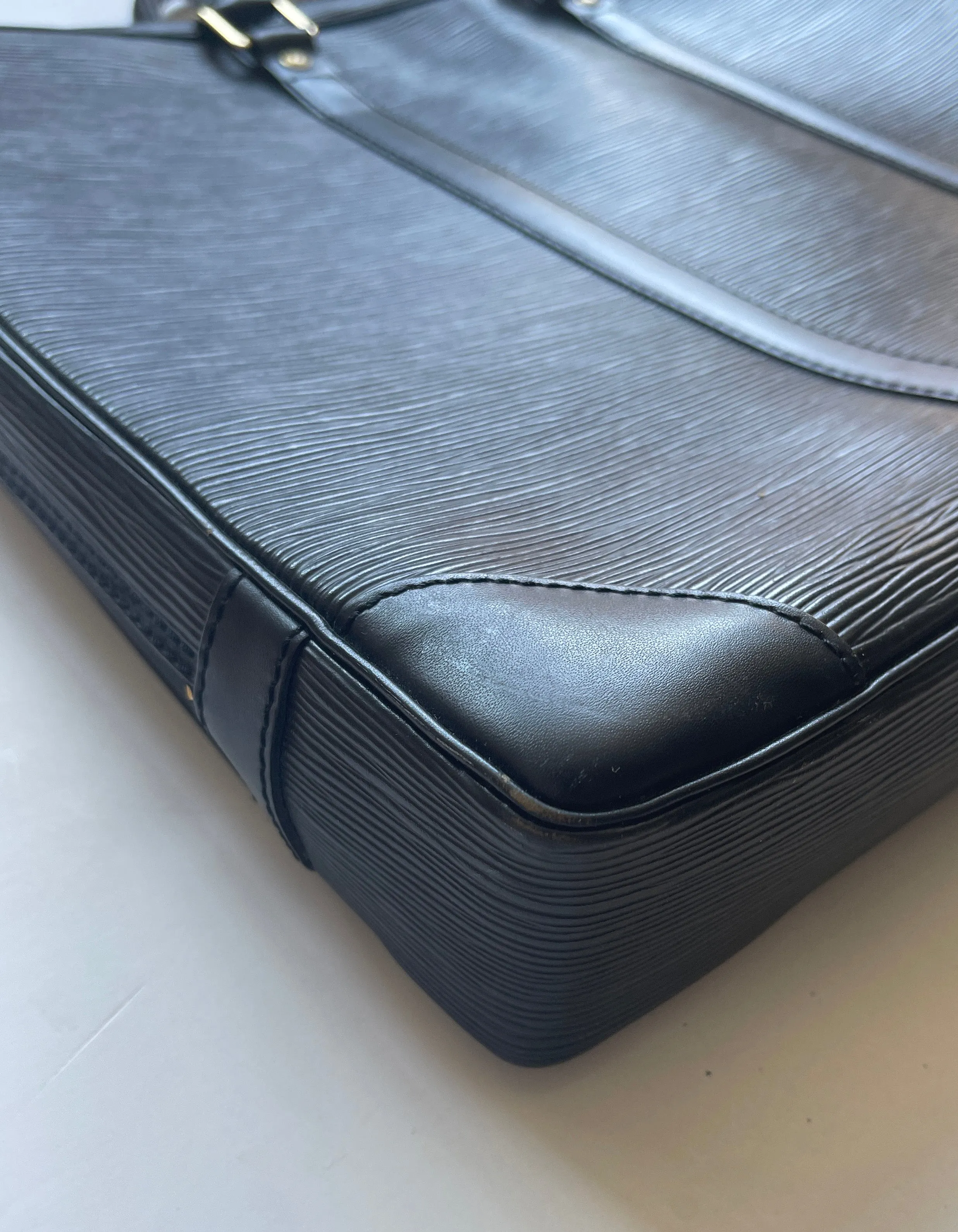 Louis Vuitton Black Epi Leather Porte-Documents Voyage Briefcase