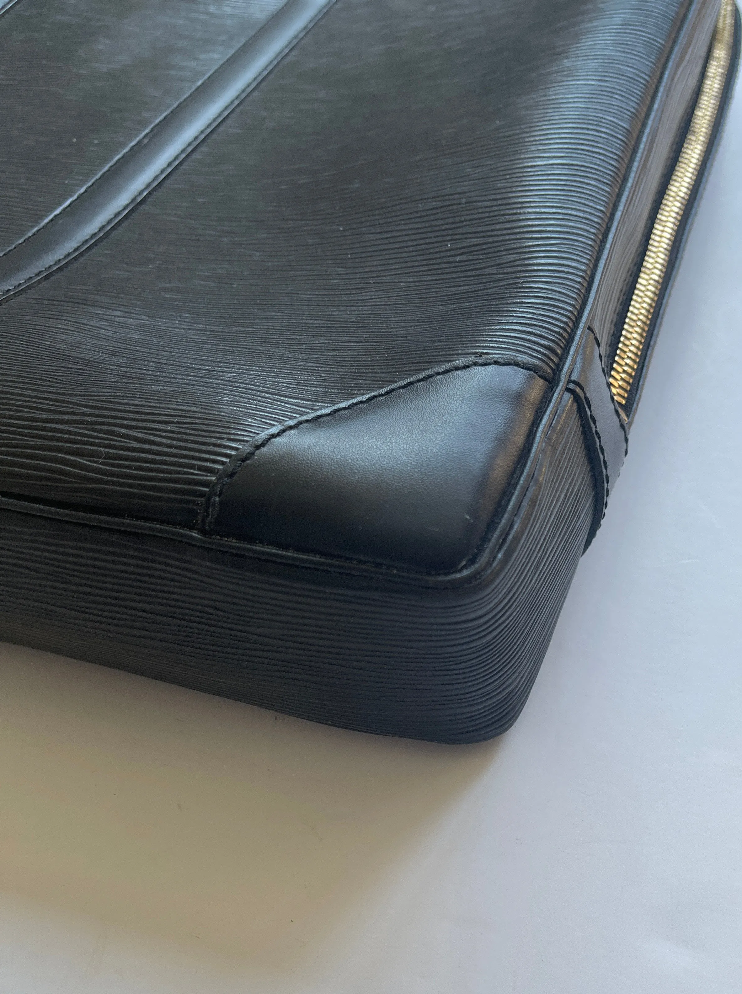 Louis Vuitton Black Epi Leather Porte-Documents Voyage Briefcase