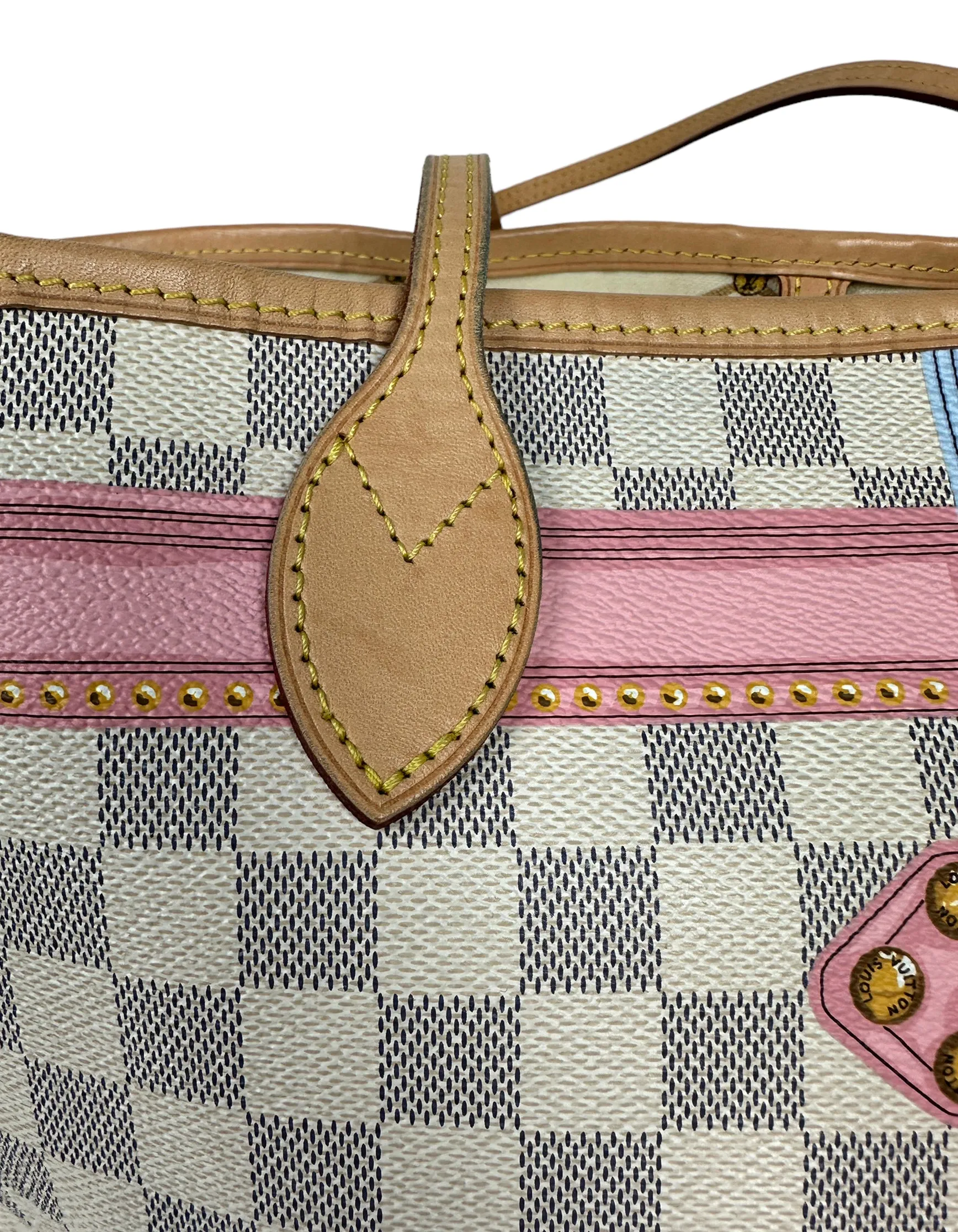 Louis Vuitton Damier Azur Summer Trunks Neverfull MM Tote Bag