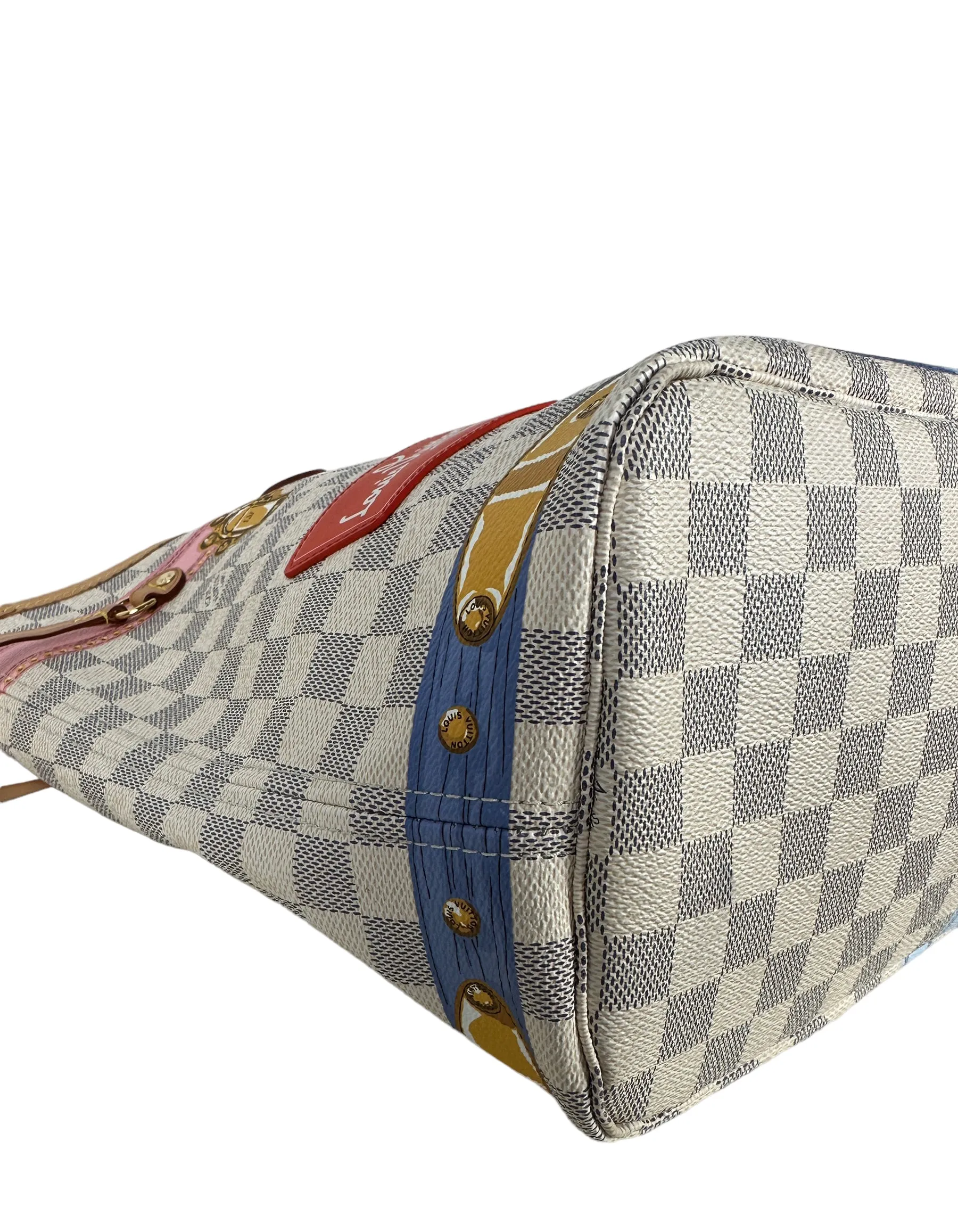 Louis Vuitton Damier Azur Summer Trunks Neverfull MM Tote Bag