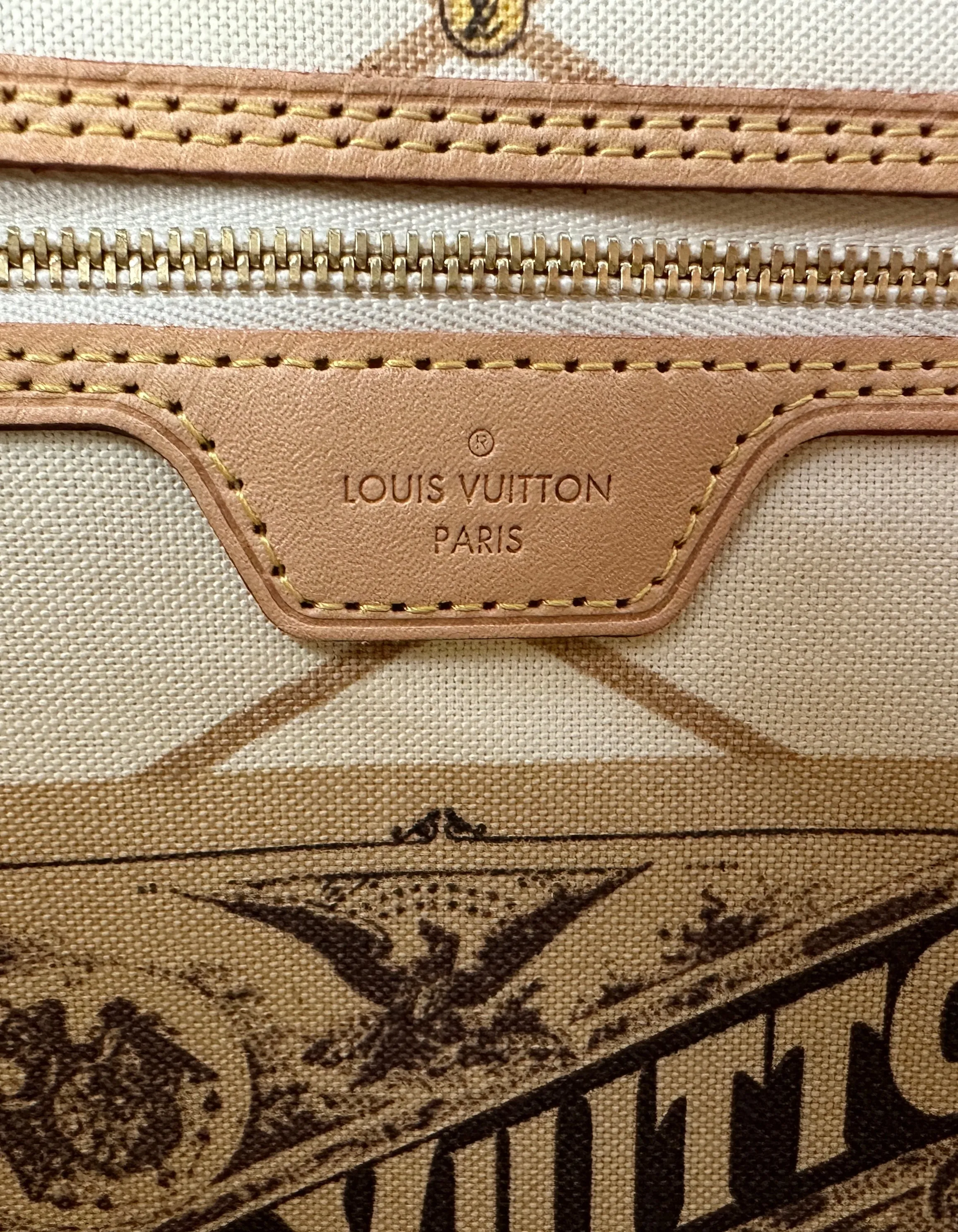 Louis Vuitton Damier Azur Summer Trunks Neverfull MM Tote Bag