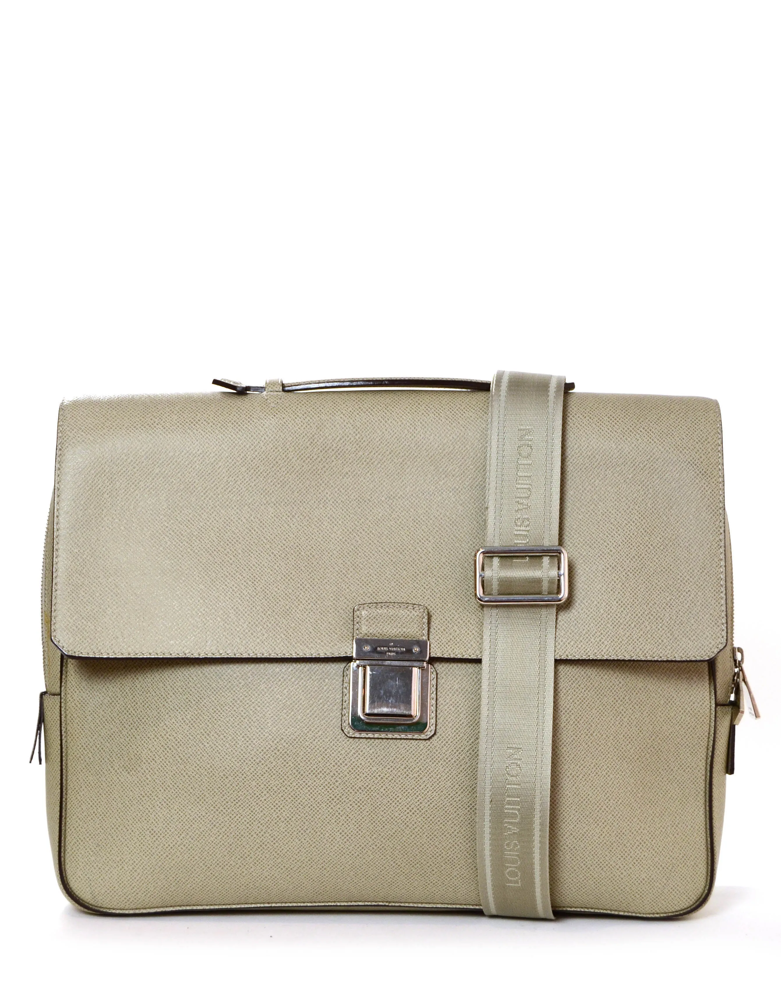 Louis Vuitton Glacier Grey Taiga Leather Vassili PM Messenger Bag